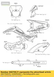patroon, koplampafdekking, van Kawasaki, met onderdeel nummer 560750929, bestel je hier online: