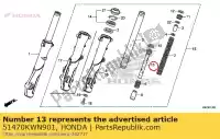 51470KWN901, Honda, tubo, sede honda  ww 125 150 2012 2013 2017 2018 2019, Nuovo