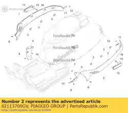 linker zijkap van Piaggio Group, met onderdeel nummer 62113700GV, bestel je hier online: