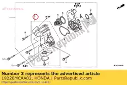 Aquí puede pedir cubierta comp., bomba de agua de Honda , con el número de pieza 19220MCAA02: