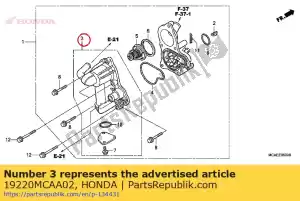 honda 19220MCAA02 cubierta comp., bomba de agua - Lado inferior