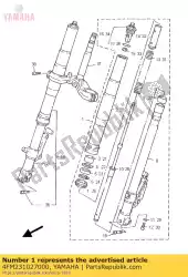 Ici, vous pouvez commander le ensemble de fourche avant (l. H) auprès de Yamaha , avec le numéro de pièce 4FM231027000: