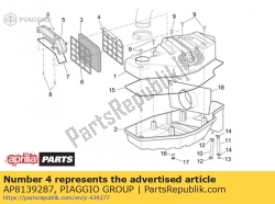 Aprilia AP8139287, Bovenste filtergaas, OEM: Aprilia AP8139287