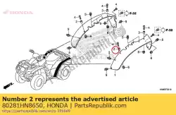 Aqui você pode pedir o colar, sobre o pára-choque, 6. 1x em Honda , com o número da peça 80281HN8650: