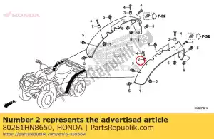 Honda 80281HN8650 kraag, over spatbord, 6.1x - Onderkant