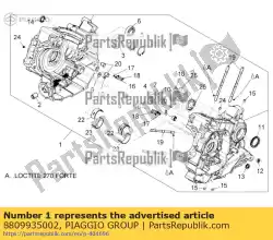 Aqui você pode pedir o conjunto do cárter 2a em Piaggio Group , com o número da peça 8809935002: