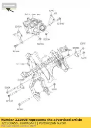 Ici, vous pouvez commander le support-moteur, fr kx250zef auprès de Kawasaki , avec le numéro de pièce 321900655: