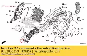 Honda 9501856250 banda, conexão do filtro de ar - Lado inferior