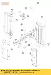 ktm 77235008100 radiator r/s '55637u - Bottom side