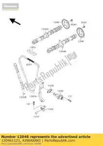 kawasaki 120461121 tandwiel, nokkenas, 42t zx600-d1 - Onderkant