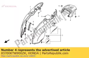 Honda 83700KTW900ZK deksel, upp * nhb03m * - Onderkant