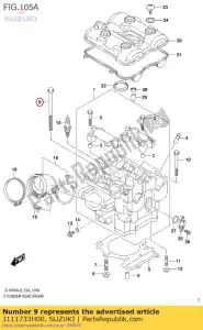 Suzuki 1111733H00 parafuso, cilindro h - Lado inferior