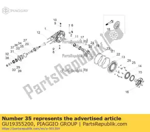 Piaggio Group GU19355200 calço 0,1 mm - Lado inferior