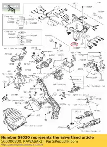 kawasaki 560300830 etiqueta, caixa de fusível 1 zx1000lef - Lado inferior