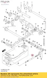 suzuki 2552517C20 tige, changement de vitesse - La partie au fond