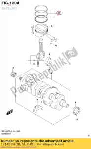 suzuki 1214015H10 jeu de segments, piston - La partie au fond