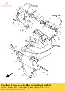 yamaha 26H126300000 montaje del motor - Lado inferior