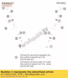 Qui puoi ordinare valvola di scarico da KTM , con numero parte 61136031100: