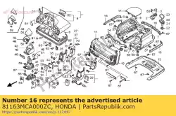 Here you can order the molding, trunk center *r2 from Honda, with part number 81163MCA000ZC:
