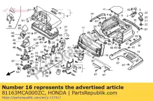 Honda 81163MCA000ZC molding, trunk center *r2 - Bottom side