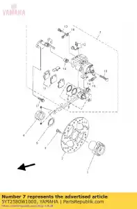 yamaha 5YT2580W1000 étrier assy, ??arrière 2 - La partie au fond