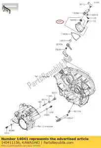 kawasaki 140411136 cover-comp, verander lev kvf650-a - Onderkant