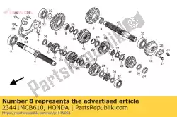 Here you can order the gear, countershaft second from Honda, with part number 23441MCB610: