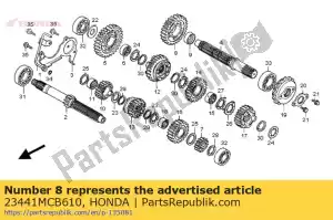 Honda 23441MCB610 gear, countershaft second - Bottom side