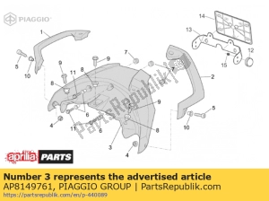 aprilia AP8149761 poignee passager grise - La partie au fond