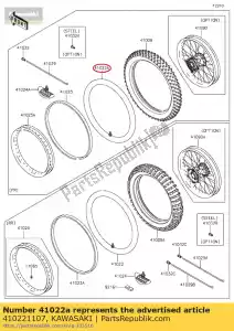 kawasaki 410221107 chambre à air, mc 90 / 90-21 (vs) kx500 - La partie au fond