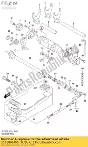 suzuki 2531006J00 came, changement de vitesse - La partie au fond