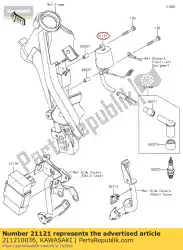 Here you can order the coil-ignition from Kawasaki, with part number 211210036: