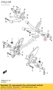 Suzuki 4362137H20 bar, pasajero - Lado inferior