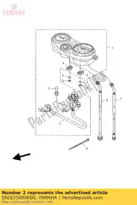 Yamaha 5AE835090000 conjunto de cable de enchufe - Lado inferior