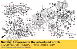 Aqui você pode pedir o cárter comp led em Honda , com o número da peça 11200K53D00: