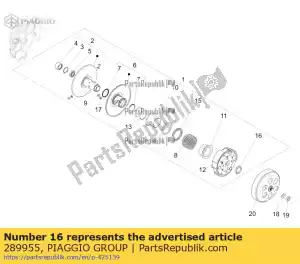 Piaggio Group 289955 porca - Lado inferior