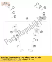 Ici, vous pouvez commander le la soupape d'échappement auprès de KTM , avec le numéro de pièce 77336031300: