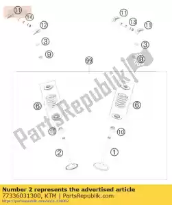 ktm 77336031300 la soupape d'échappement - La partie au fond