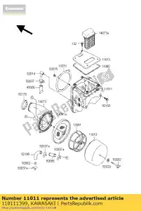 Kawasaki 110111399 filtr powietrza w obudowie - Dół