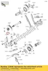 Kawasaki 120460562 roda dentada, 21t e 17t - Lado inferior