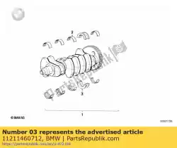 Here you can order the bearing shell yellow - stufe 1         from BMW, with part number 11211460712: