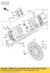 Here you can order the caliper-sub-assy,fr,rh,s from Kawasaki, with part number 430800018GN: