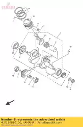 Qui puoi ordinare perno, manovella 1 da Yamaha , con numero parte 4LS116810100: