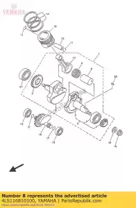 yamaha 4LS116810100 perno, manovella 1 - Il fondo