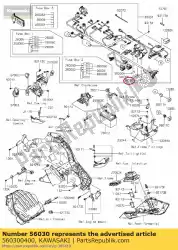 label, zekeringkast zx1000kbf van Kawasaki, met onderdeel nummer 560300400, bestel je hier online: