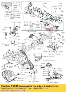 kawasaki 560300400 label, zekeringkast zx1000kbf - Onderkant