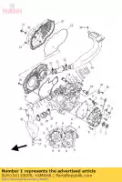 5UH154110000, Yamaha, pokrywa skrzyni korbowej 1 yamaha  yfm 350 2004 2005 2006 2007 2008 2009 2010 2011 2013 2014 2015 2016 2017 2019 2021, Nowy