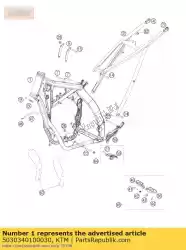 Aqui você pode pedir o frame 125 sx 'ba07 em KTM , com o número da peça 5030340100030: