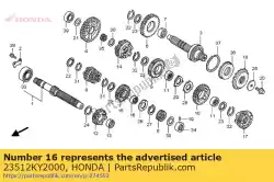 Aqui você pode pedir o colar, spline, 25x12,4 em Honda , com o número da peça 23512KY2000: