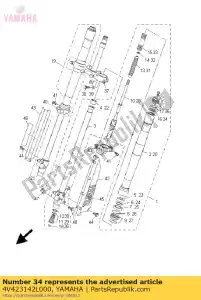 yamaha 4V423142L000 asiento, muelle superior - Lado inferior